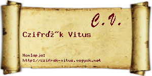 Czifrák Vitus névjegykártya